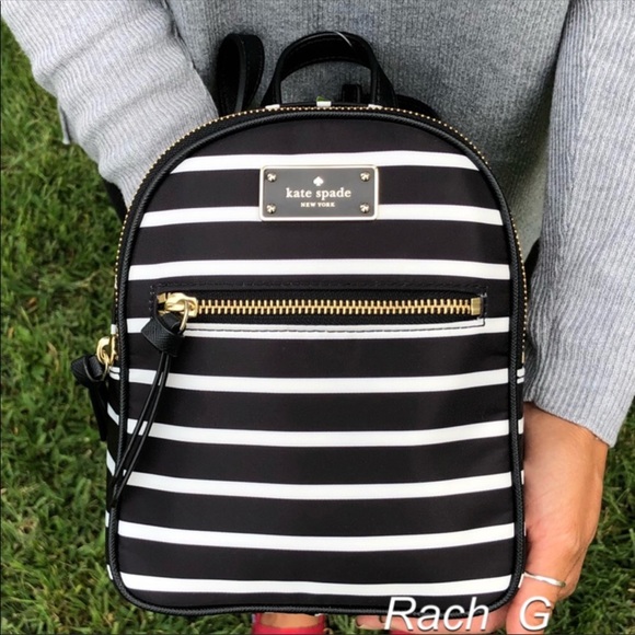striped kate spade backpack
